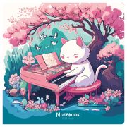 Записная книжка 170*170 мм 40л. на скрепке MESHU «Cat`s symphonie», soft-touch ламинация, блок без линовки, 80г/м2