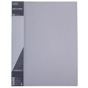 Папка Пластиковая Hatber 60 вкладышей А4ф корешок 21 мм STANDARD 700мкм- Серая