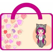 Папка школьная для тетрадей А4 на молнии с ручками «Девочка-кошка», пластик, 33.5*26*10 см. 6024 Josef Otten /1 /12 /0 /96