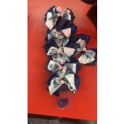 Заколка 1шт Бантик сине-белый  LT7856