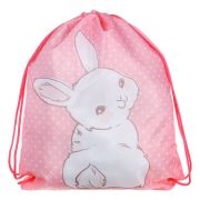 Мешок для сменной обуви на завязках«ПУШИСТЫЙ ЗАЙКА», 34,8x41,5см, полиэстер