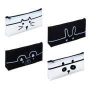 Пенал треугольный, 19х8,5х3см, 1 отделение на молнии, каучук, принт, 4 дизайна, пакет