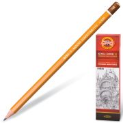 Карандаш чернографитный KOH-I-NOOR 1500, 1 шт., B, без резинки, корпус желтый,