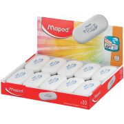 Ластик «EPURE»овальной формы, белый, мягкий, в дисплее