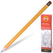 Карандаш чернографитный KOH-I-NOOR 1500, 1 шт., 2H, без резинки, корпус желтый, заточенный, 150002H0