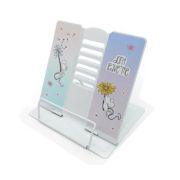 Подставка для книг CO-7004 «Мышка с одуванчиком» металлическая 19х20см, белая, с рисунком, в ПВХ-пакете (1/12/48)