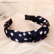 Ободок для волос «Кокетка» 3 см, синий горох 5144517