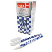 Ручка масляная  Ellott CZ-178 «Шашки» (син) 0,7мм игольчатый стержень, бело-синий корпус, в к/кор №ET-2301 (50/4000)