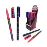 Ручка масляная VINSON CO-22 (син) 0,7мм FASHION «Линии» игольчатый стержень, цвета ассорти, в к/кор №A22 (20/20/800)