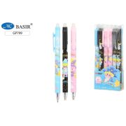 Ручка пиши-стирай автоматическая « Basir » гелевая 0,5мм синяя Волшебник, цветной непрозрачный корпус, пластиковая упаковка