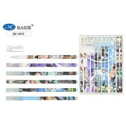 Ручка пиши-стирай « Basir » гелевая 0,5мм синяя Seven корпус- цветной c рисунком, ассорти, пластиковый блистер