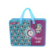 Папка для творчества А4 с ткан. ручками CQ-7606 «Meow time» пласт, молния сверху, красная с рис