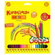Набор цветных карандашей Каляка-Маляка 24 цв. шестигран. корп. дерев. карт.уп.