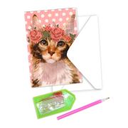 Алмазная мозайка-открытка 10*15 см  Кошка,Р705-29