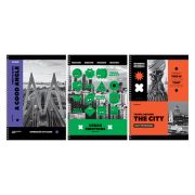 Тетрадь 80л., А4, клетка, на гребне BG «Megapolis», матовая ламинация, выб. лак