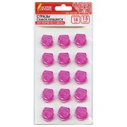 Стразы самоклеящиеся «Розы», розовые, 18 мм, 15 шт., на подложке, ОСТРОВ СОКРОВИЩ, 661582