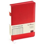 Ежедневник недатированный А5 145*210мм искусственная кожа « Bruno Visconti » 160л Polo Красный, линия, белый офсет 70г/м2, печать в 2 краски, ляссе, красный срез