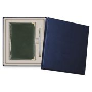 Набор подарочный Ежедневник 2024 А5 145*205мм искусственная кожа « deVente » 176л Bellagio зеленый, линия, поролон, белый офсет 70г/м2, золотой срез, печать в 2 краски, 2 ляссе, термо тиснение, отстрочка, перфорация, металлические уголки, справочная