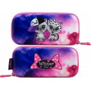 Пенал реверсивные паетки белый-серебро 19*10 90050