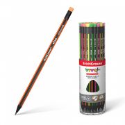 Чернографитный карандаш ErichKrause VIVO, трехгранный, с ластиком, HB