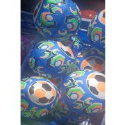 Надувной мяч «Весёлый футбол» синий (21см, 60г, в пакете) кратно 10 ( Арт. И-2028)