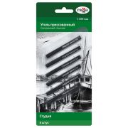 Уголь прессованный Гамма «Студия», средней мягкости, квадратный, 6шт., блистер, европодвес