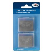 Ластик-клячка Гамма «Студия», 40*35*10мм, серый, 2шт., пластик. контейнер, блистер