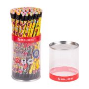 Карандаш чернографитный BRAUBERG «POP-ART», 1 шт., HB, с ластиком, корпус ассорти, 181754