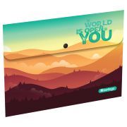 Папка-конверт на кнопке Berlingo «Scenic», 330мкм, с рис.