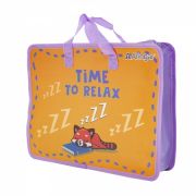 Папка с ручками 1 отделение, А4 265х335х90 мм, Alingar, пластик, ручки тесьма, дизайн с двух сторон, молния сверху, «Время отдохнуть»