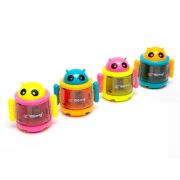 Точилка пластиковая Yalong «Андроид», 1 отверстие, с контейнером, цвет ассорти, картонная упаковка