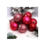 Набор шаров 6см 12шт пластик, ярко-розовый,ПВХ кор. 209825 Льдинка