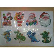 Наклейка  мигающая  Новый год  1 лист (4 фигуры в  компл)