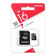 Карта памяти 16GB Micro SDHC SmartBuy + SD адаптер LE