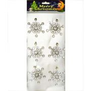 Новогодний сувенир подвеска BG-241«Снежинки» пластик 6см, набор 6шт (1/240)