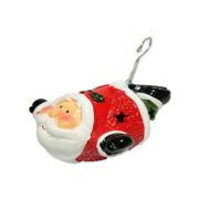 Новогодний сувенир ВА-214 «Дед Мороз» на пружинке, летающий, с подсветкой, 11см