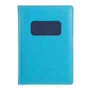 Ежедневник недатир.«ЛОФТ» А5, 320 стр., тв.обл.с поролоном, иск.кожа, нашивка, цв.срез, голубой мет.