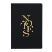 Бизнес - блокнот «НОУТС» А5, 192 стр., гибкая обл., иск.кожа «софт тач», золотистый срез