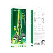 КАБЕЛЬ USB BOROFONE BX72 3-IN-1 IP+TYPE-C+MICRO ЦВЕТ ЧЕРНЫЙ