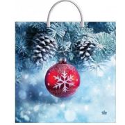 Пакет 36*37см 100мкм ПВД Морозное настроение (с пласт. ручкой)