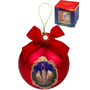 Елочный стеклянный шар  «Королевская корона», 8 см (собственная разработка) ЕШ-4270