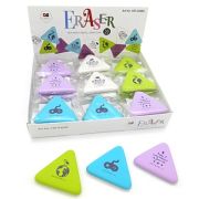 Ластик  GREENWILL CZ-122/DB-120 «Надписи, рисунки» 50*5мм треугольный, цвета ассорти, в к/кор HR-04685