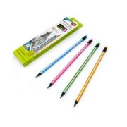 Карандаш пр.  INTELLIGENT CZ-208/CJ-233/ВТ-183 Цв с белым корп, черн дерево, 3х-гр, с ластиком, заточ, в к/кор с европодв (12/144/2880)