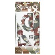 Набор чертежный Yalong, 20 см, пластиковый, 3 предмета, гибкий, «Милитари», пакет с европодвесом