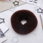 Валик-резинка для создания пучка, 4,5х10 см, коричневый 601357