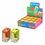 Точилка пластиковая ErichKrause City Mini, Neon, с контейнером, ассорти