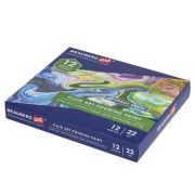 Краски акриловые для техники «Флюид Арт» (POURING PAINT), НАБОР 12 цветов по 22 мл, BRAUBERG ART CLASSIC, 192235