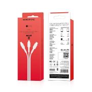 Кабель USB - Apple 8 pin Вorofone BX16 1м 2.4А круглый силикон чёрный