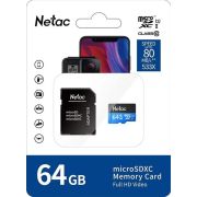 Карта памяти Netac MicroSD card P500 Standard 64GB (NT02P500STN-064G-R)
