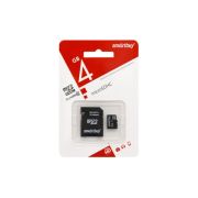 Карта памяти MicroSD 4GB Smart Buy Class 10 + SD адаптер